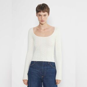 245 - Sunday Best Cream Scoop Neck Knit Sweater